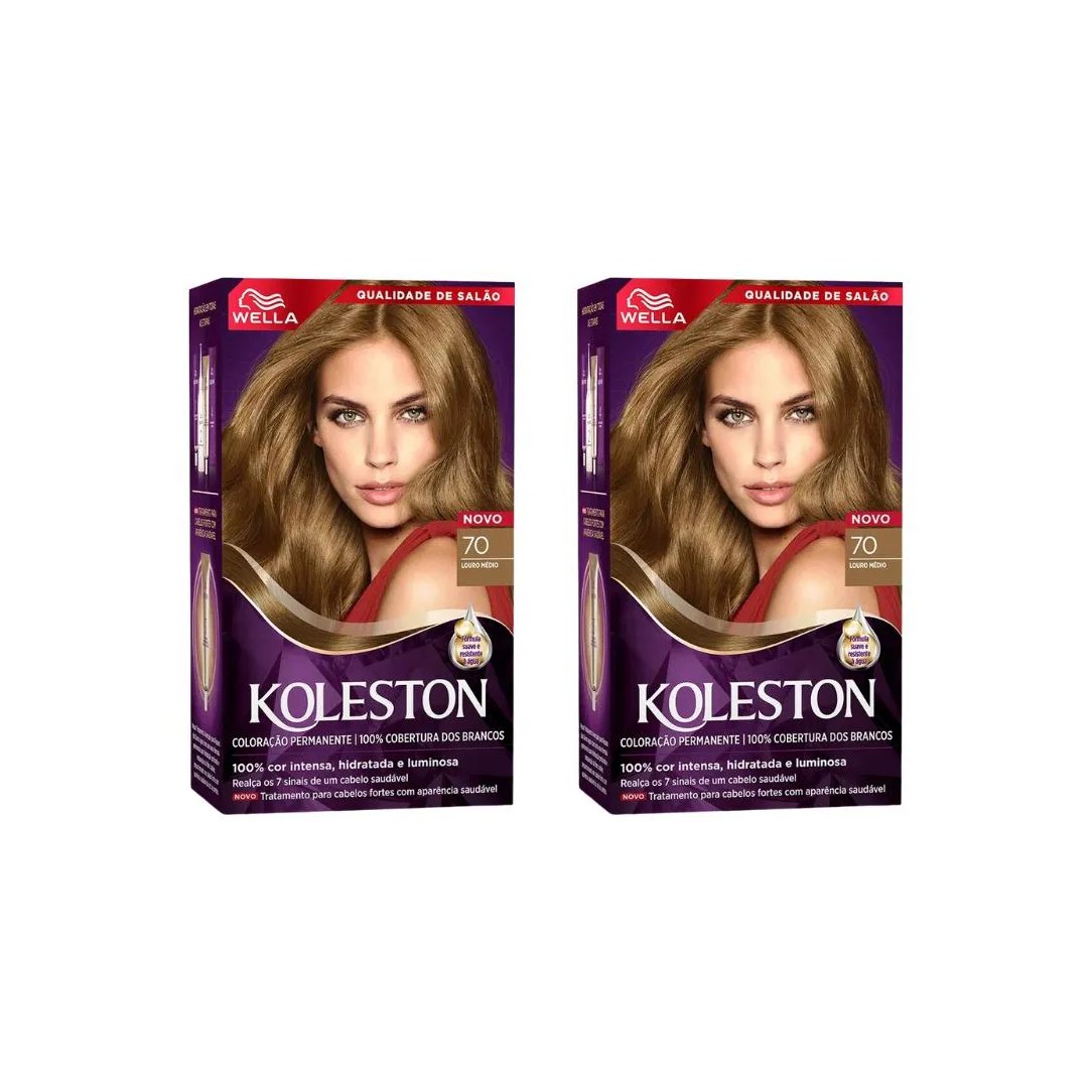 Coloraçao Koleston 70 Louro Medio - Kit C / 2un
