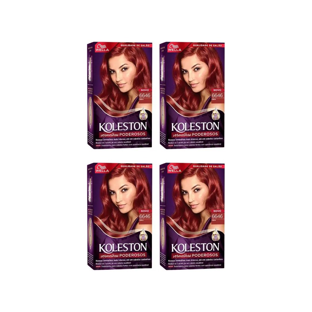 Coloraçao Koleston 6646 Cereja - Kit C / 4un