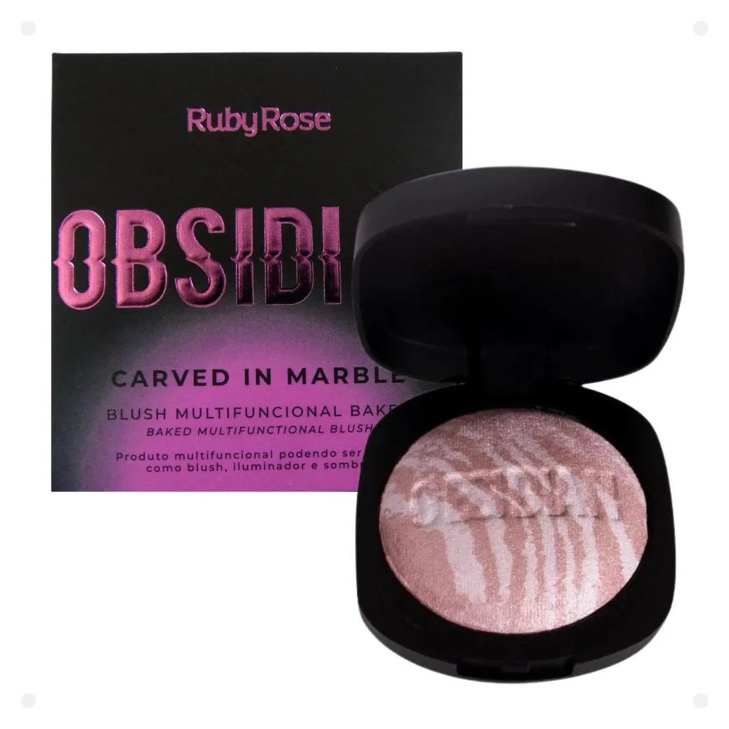 Blush Multifuncional Ruby Rose Obsidian Carved In Marble Aphrodite Of Milos 10,5g Hb-1002-1