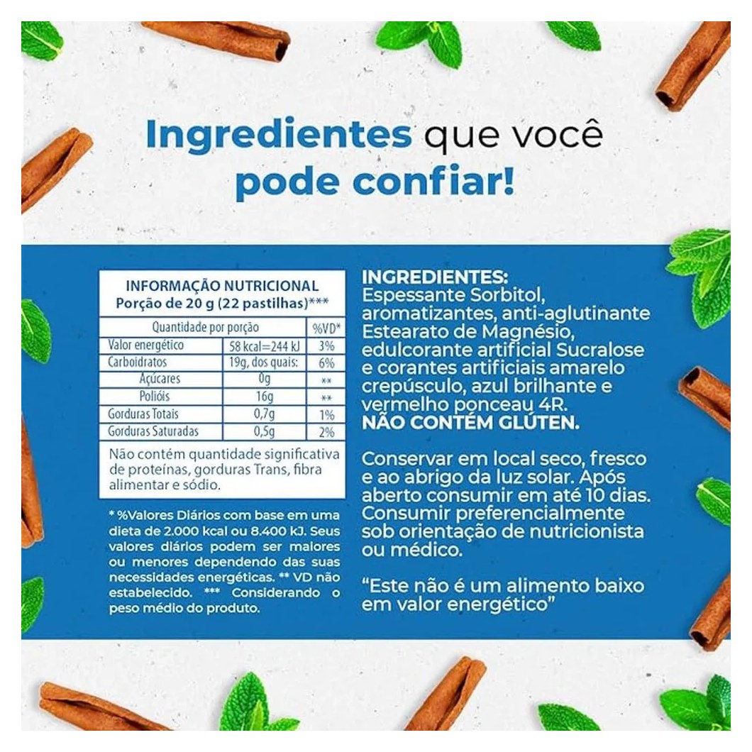 Valda Friends Pastilha Sabor Canela Mentolado Contém 10 Sachês de 25g Cada