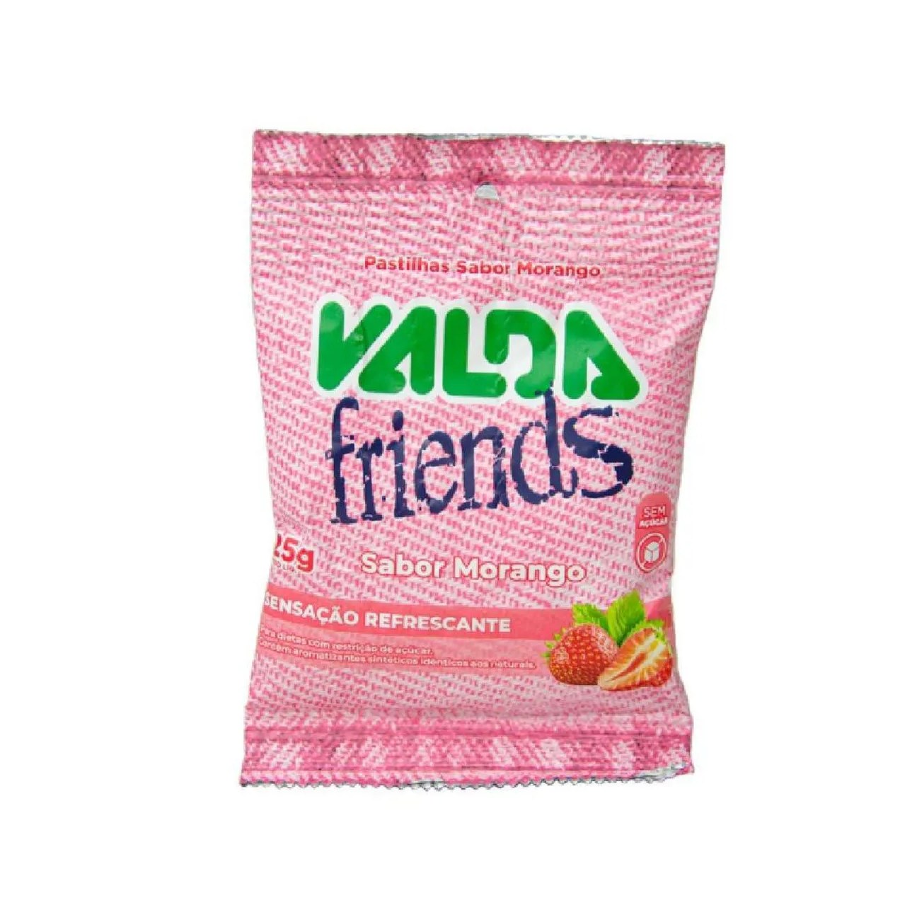 Valda Friends Pastilha Sabor Morango 10 Sachês de 25g Cada