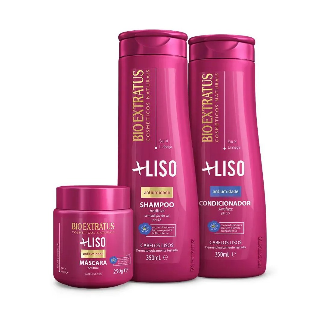 Kit Bio Extratus Mais Liso Shampoo Condicionador Máscara