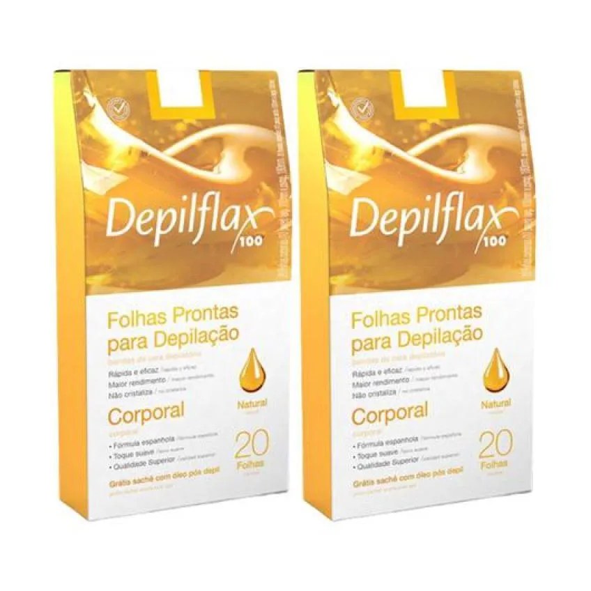 Kit 2x Folhas Prontas Corporais C 20 Uni Natural Depiflax