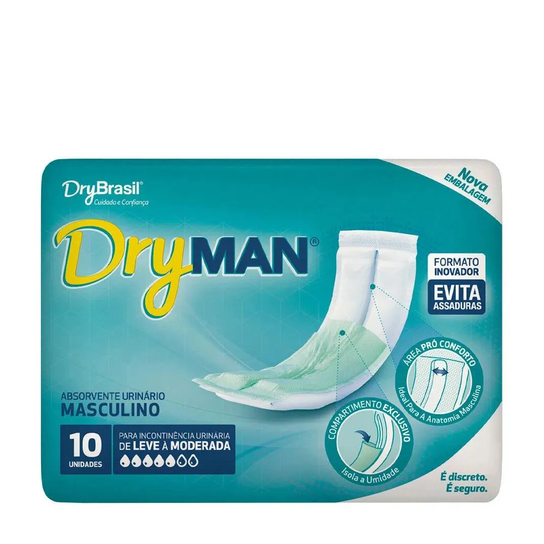 Absorvente Masculino Dry Man Pacote com 10 unidades