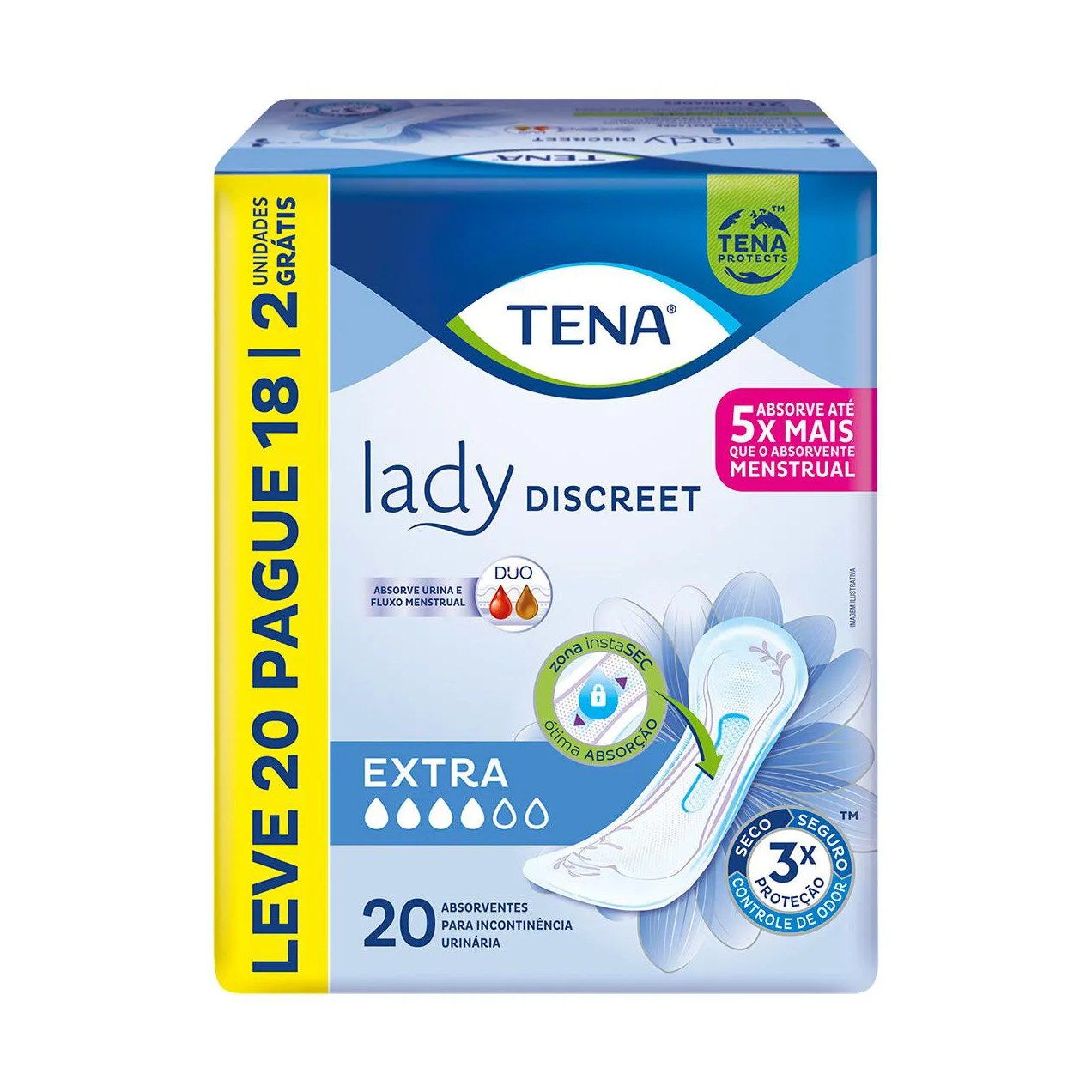 Absorvente Tena Lady Discreet Extra 20 unidades
