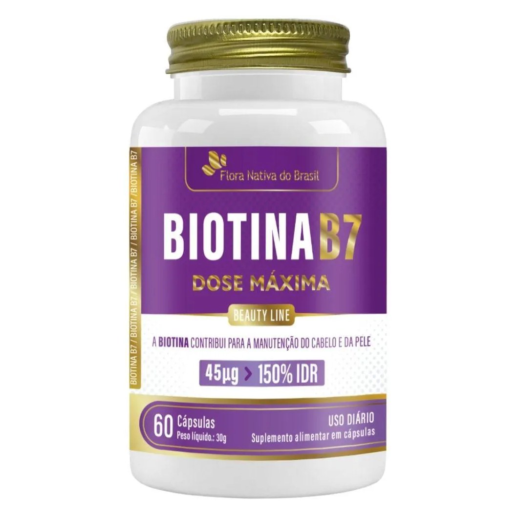 Biotina (vitamina B7) 45 Mcg 60 cápsulas - Flora Nativa