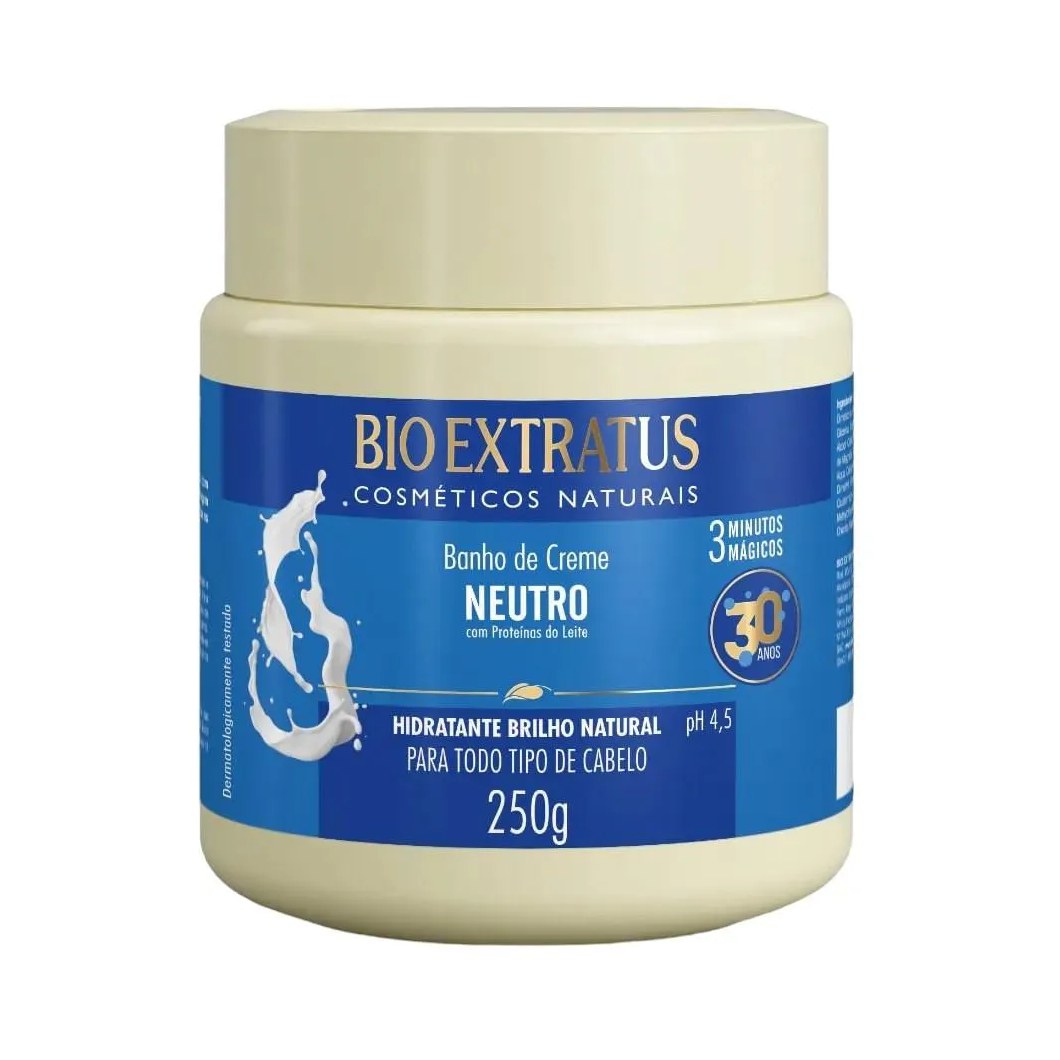 Banho de Creme Brilho Natural Neutro 250 G Bio Extratus