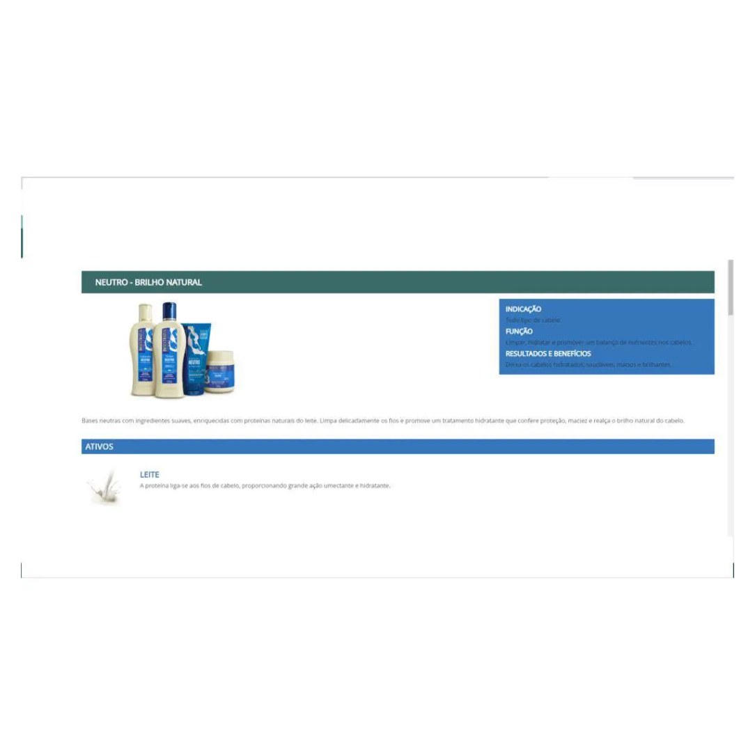Kit 3 Shampoo Brilho Natural Neutro 1L Bio Extratus