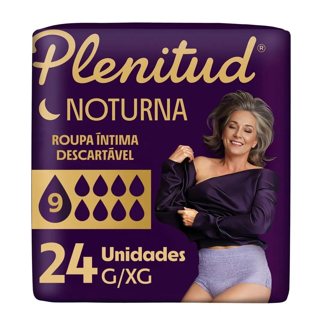 Roupa Íntima Plenitud Noturna Para Incontinência G/xg 24 Unidades