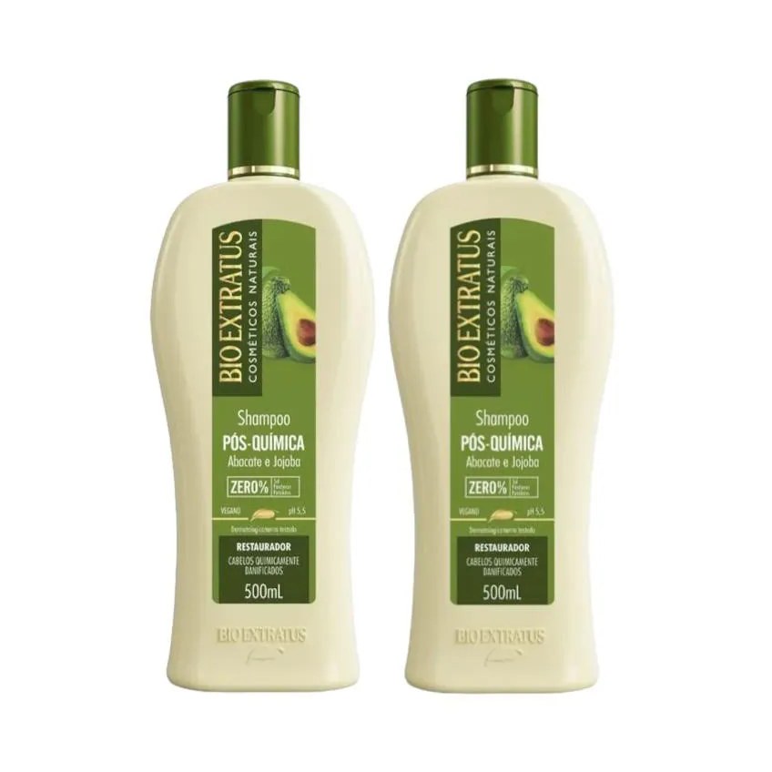 Kit 2 Shampoo Tratamento Restaurador Pós Quimica 500 Ml Bio Extratus