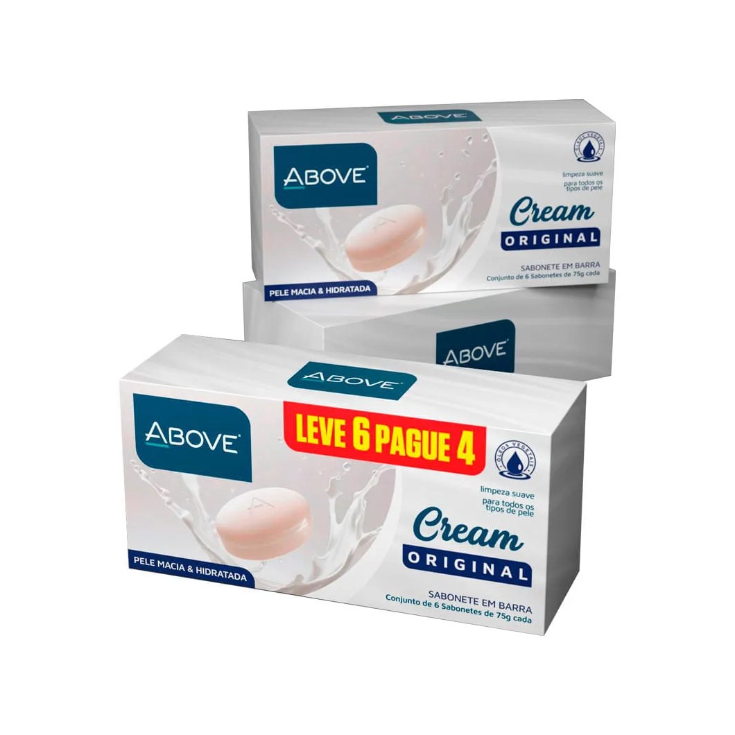 Sabonete Em Barra Above Cream Original 6 75g Cada