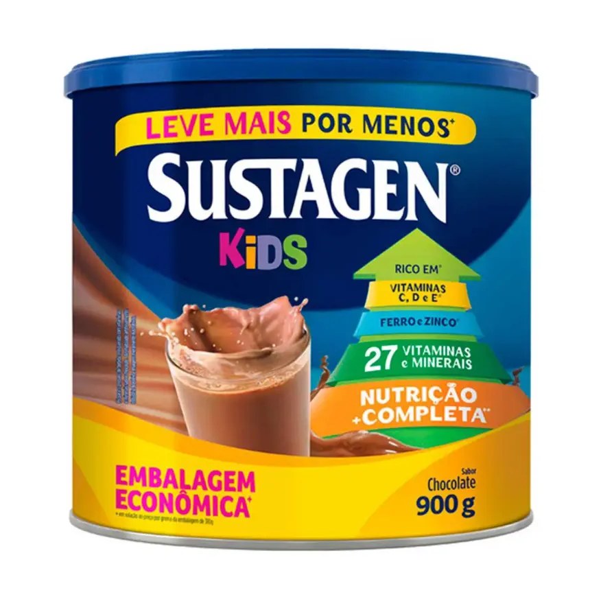 Suplemento Infantil Sustagen Kids a partir de 3 anos Chocolate 900g
