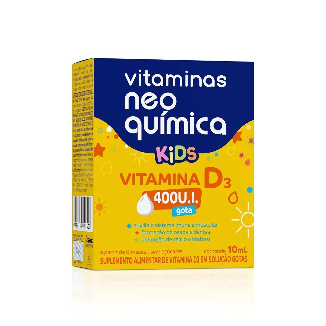 Suplemento Neo Química Kids Vitamina D3 400ui Gotas 10ml
