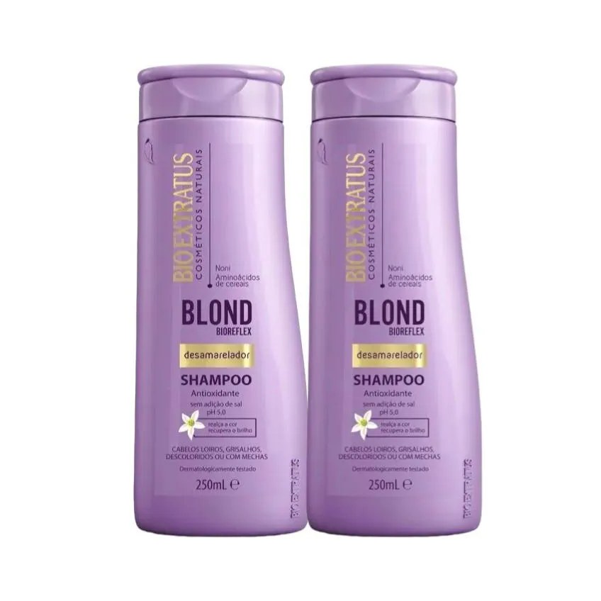 Kit 2 Shampoo Desamarelador Blond Bioreflex 250 Ml Bio Extratus