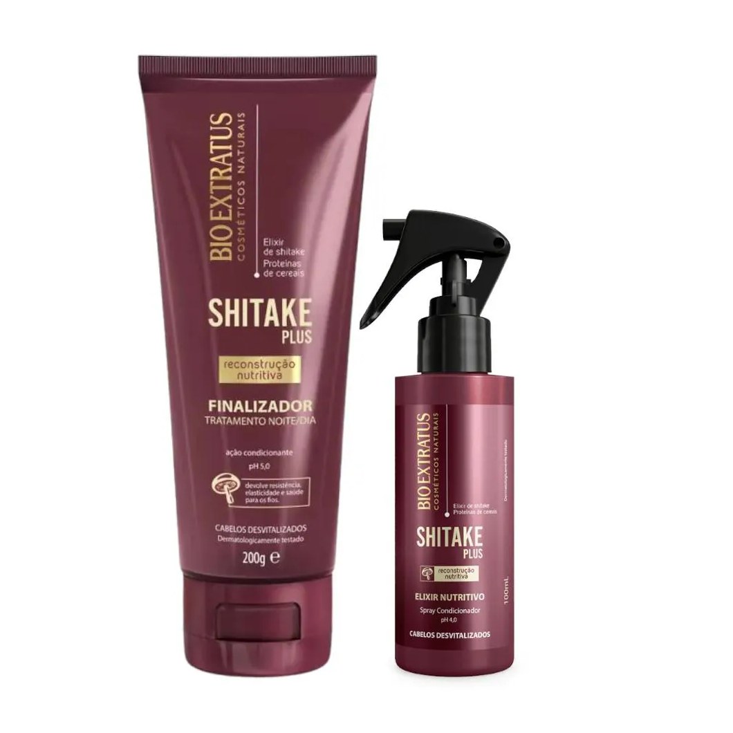 Kit Shitake Finalização Finalizador Noite/Dia 200Ml 1 Spray Elixir 100Ml