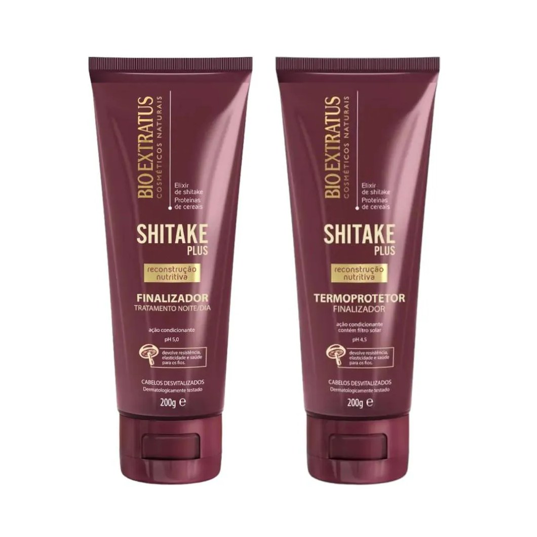 Kit Shitake Finalização 1 Finalizador Termoprotetor 200Ml 1 Finalizador Noite/Dia 200Ml
