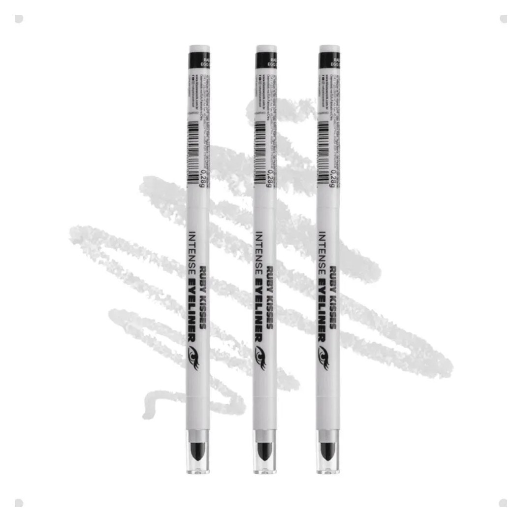 Kit Lápis Retrátil de Olhos Ruby Kisses Intense Eyeliner Egg Shells com 3 Rae06br