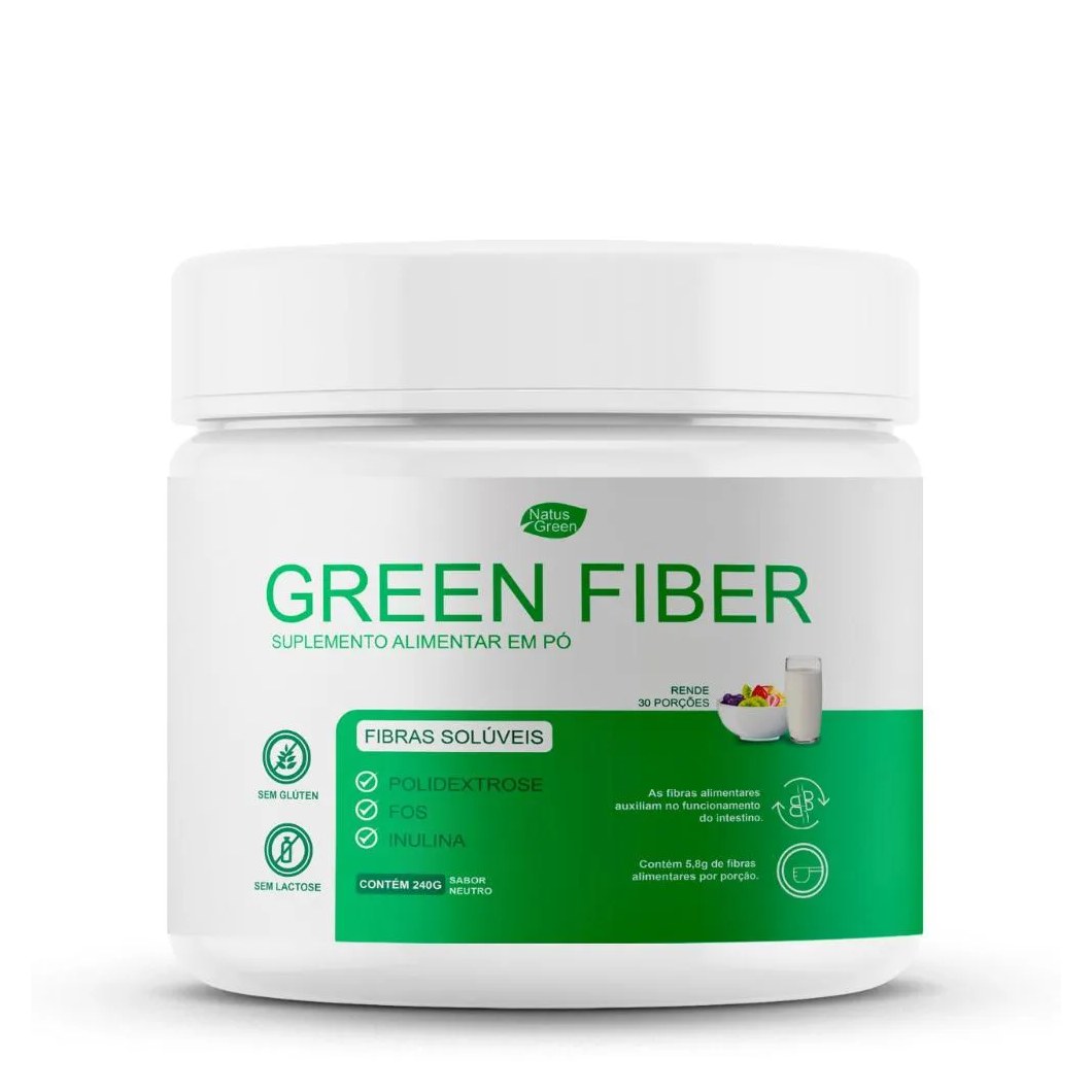 Green Fiber Prebiótico Regulador Intestinal 240g Sabor Neutro Natus Green