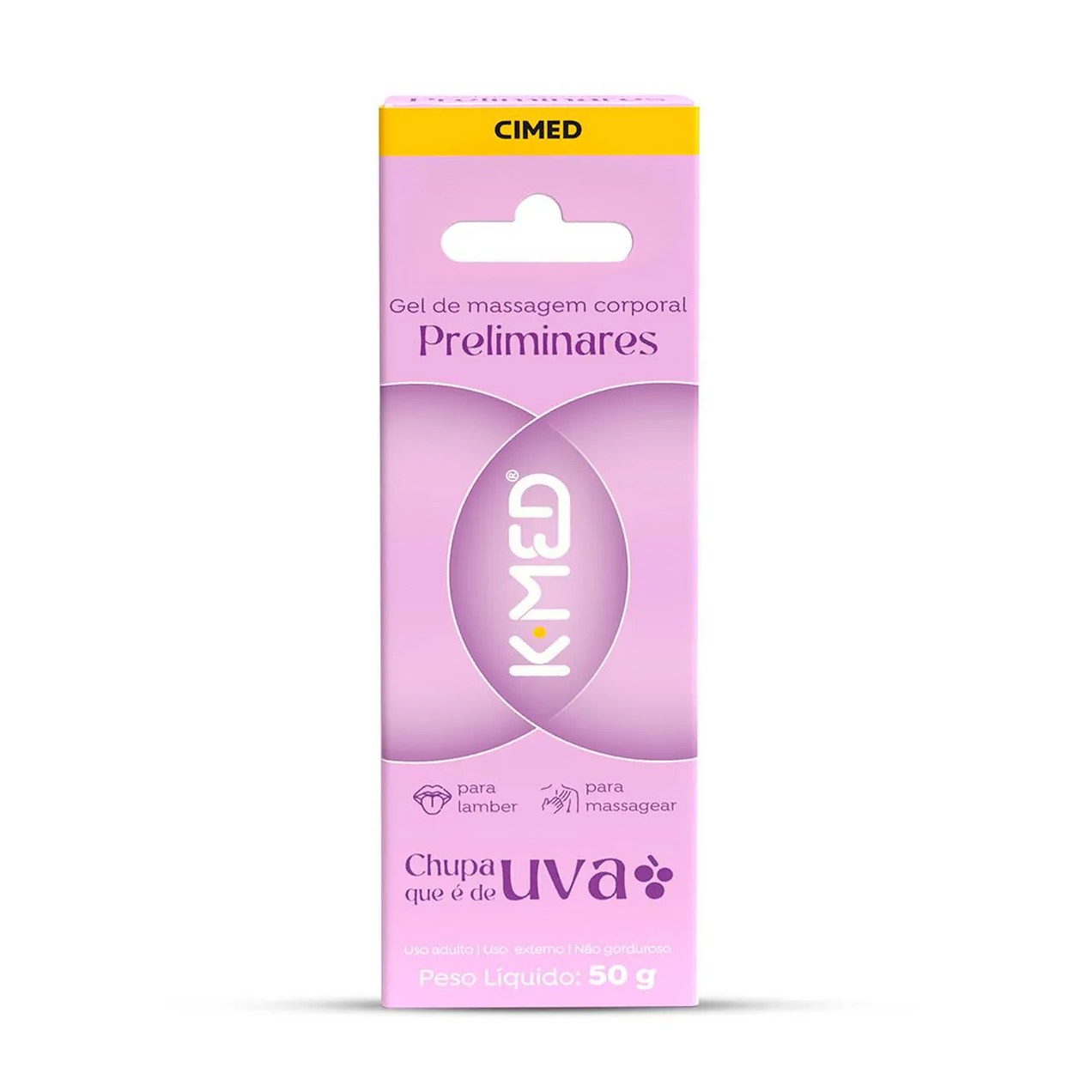 Gel de Massagem Corporal Preliminares K-Med Chupa Que é de Uva 50g