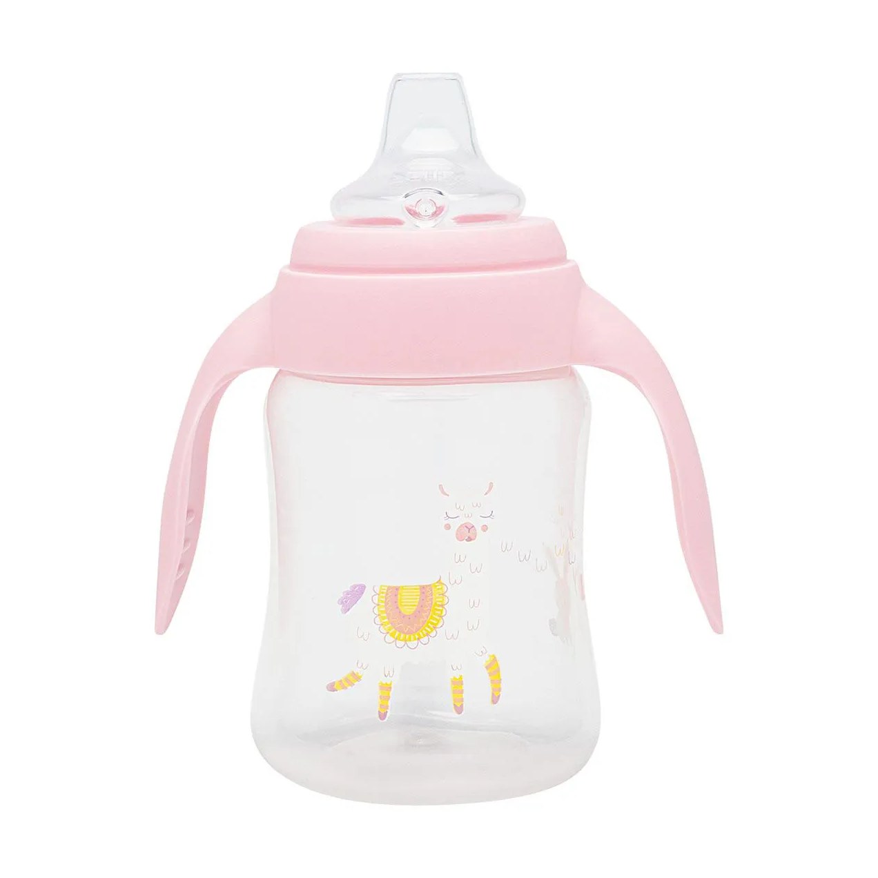 Copo Antivazamento Lolly Baby Zoo Alça Silicone Rosa 250ml