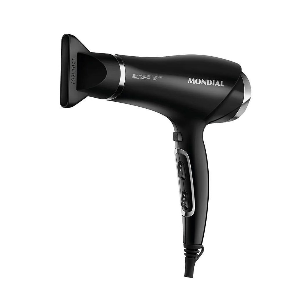 Secador de Cabelos Preto/cromado Prata Scn-04 220v/60hz