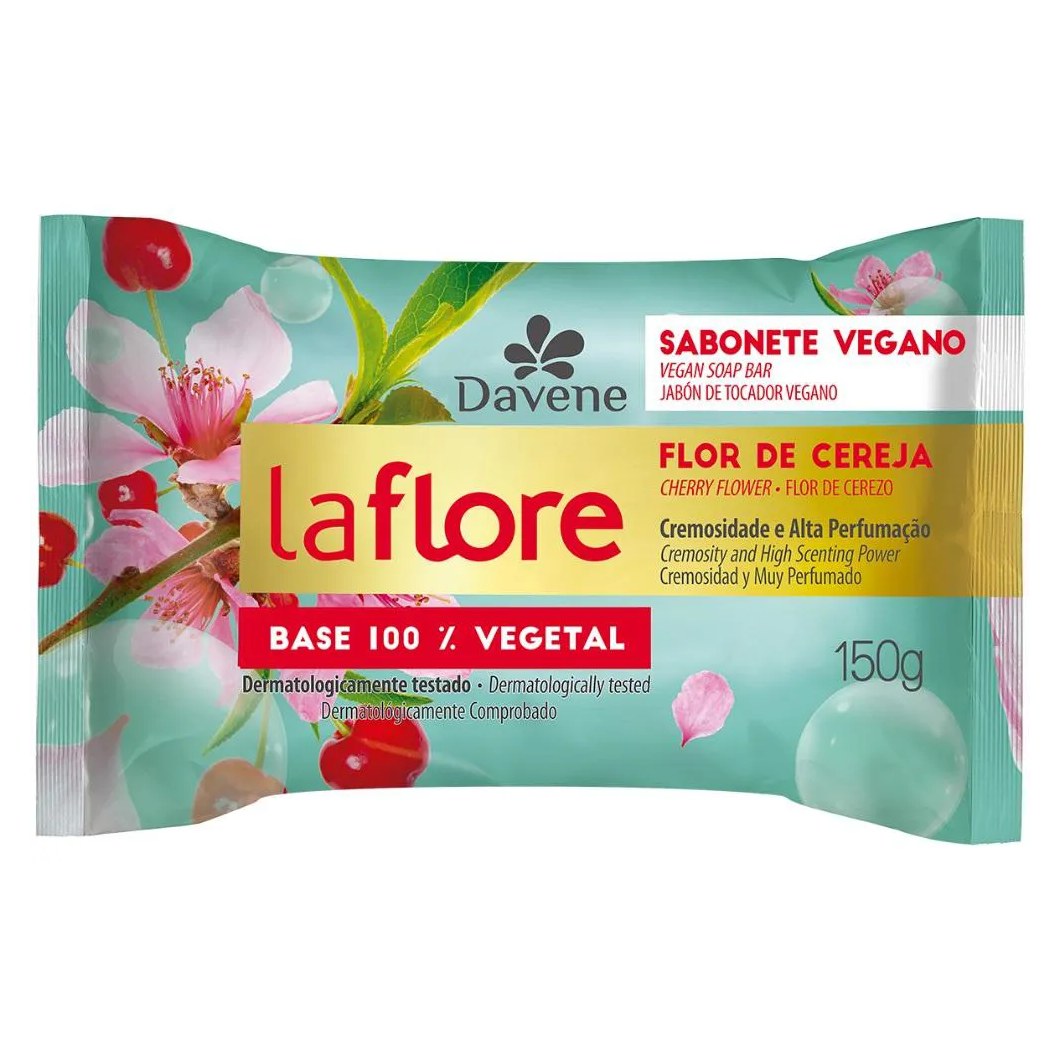 La Flore Sabonete Barra Vegetal Flor de Cereja 150g Davene
