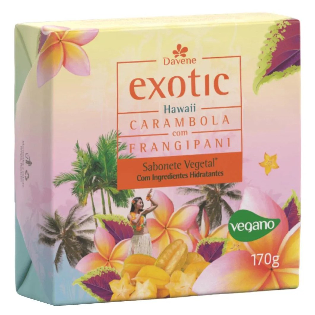 Sabonete Vegetal Hidratante Hawaii Exotic 170g Davene
