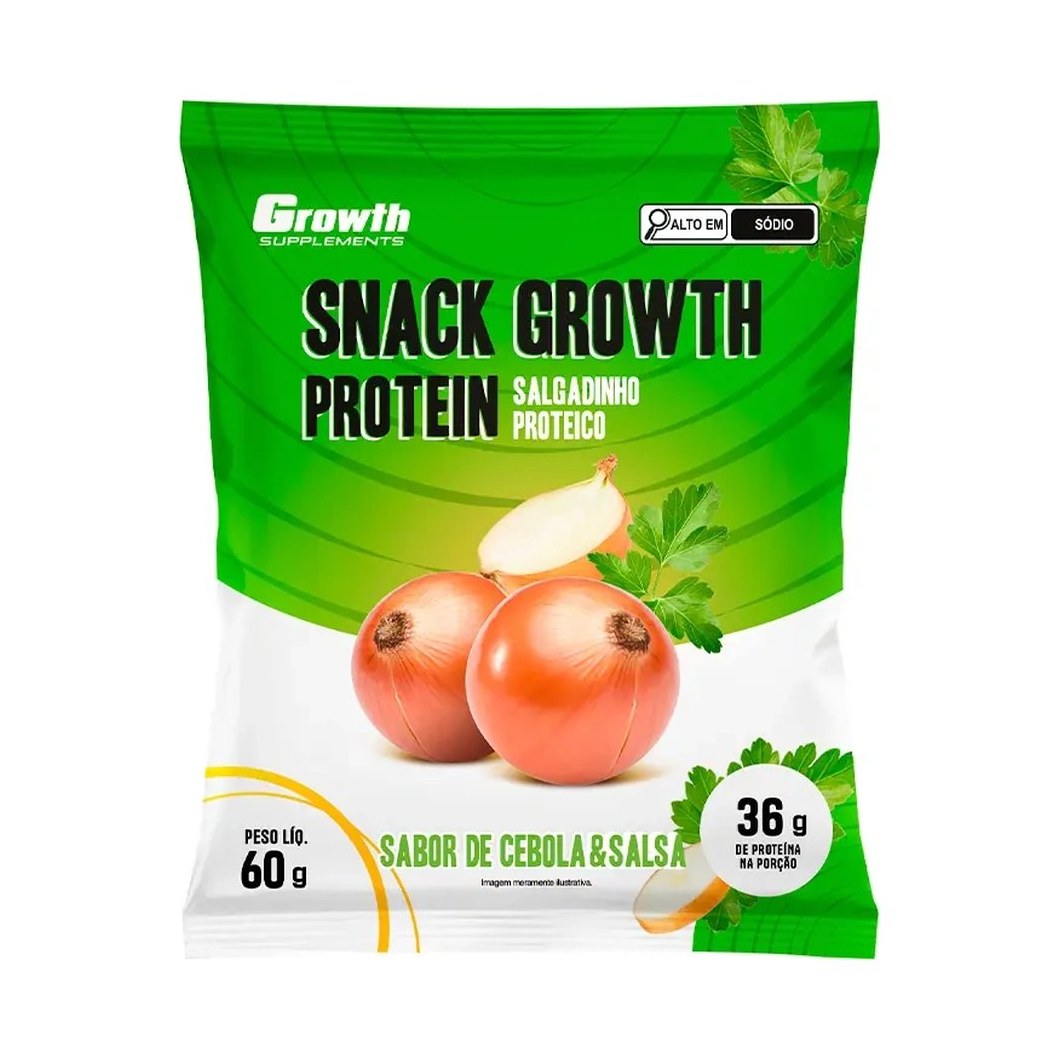 Snack Growth Protein 60g Sabor Cebola E Salsa