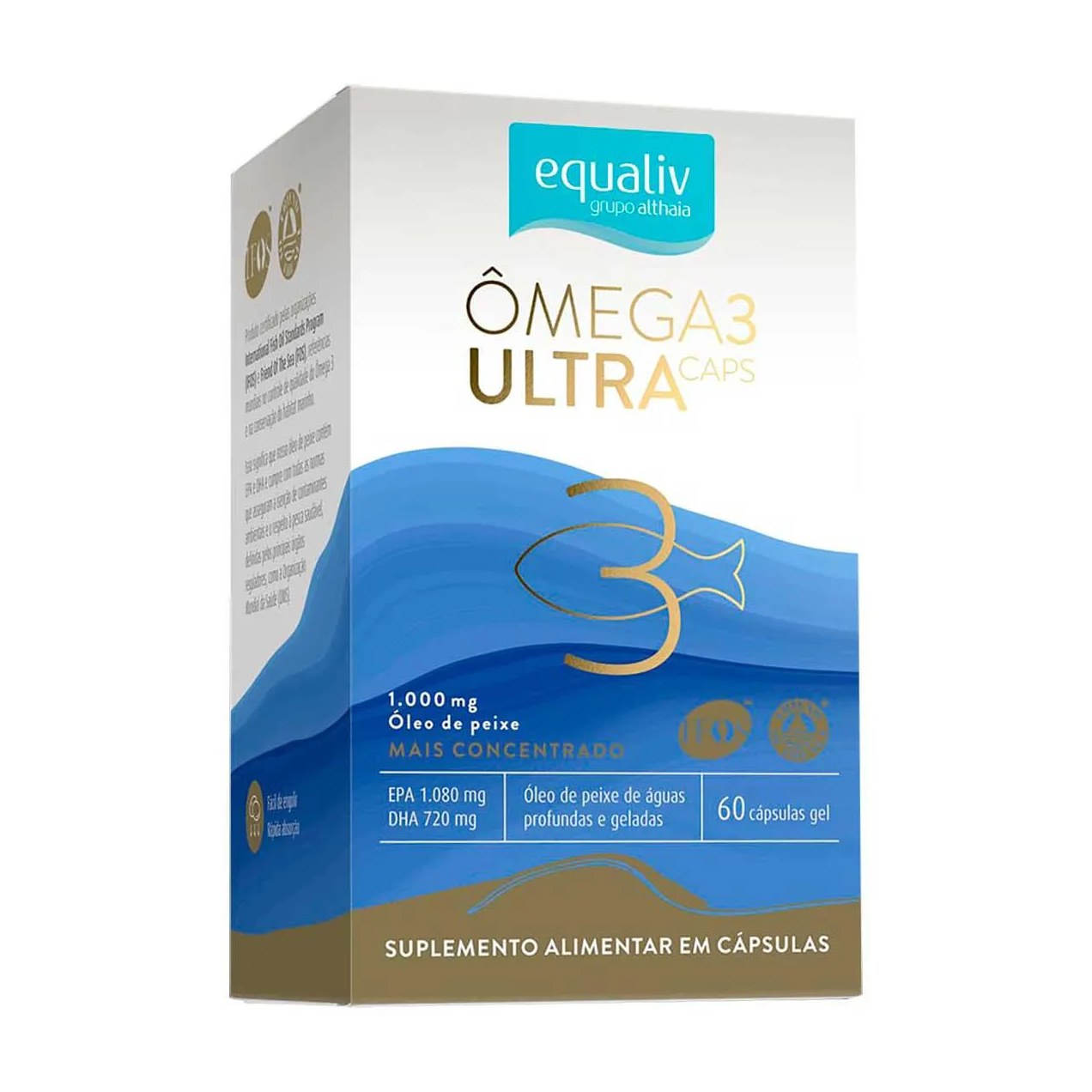 Ômega 3 1000mg Equaliv Ultra Caps Concentrado com 60 cápsulas gel