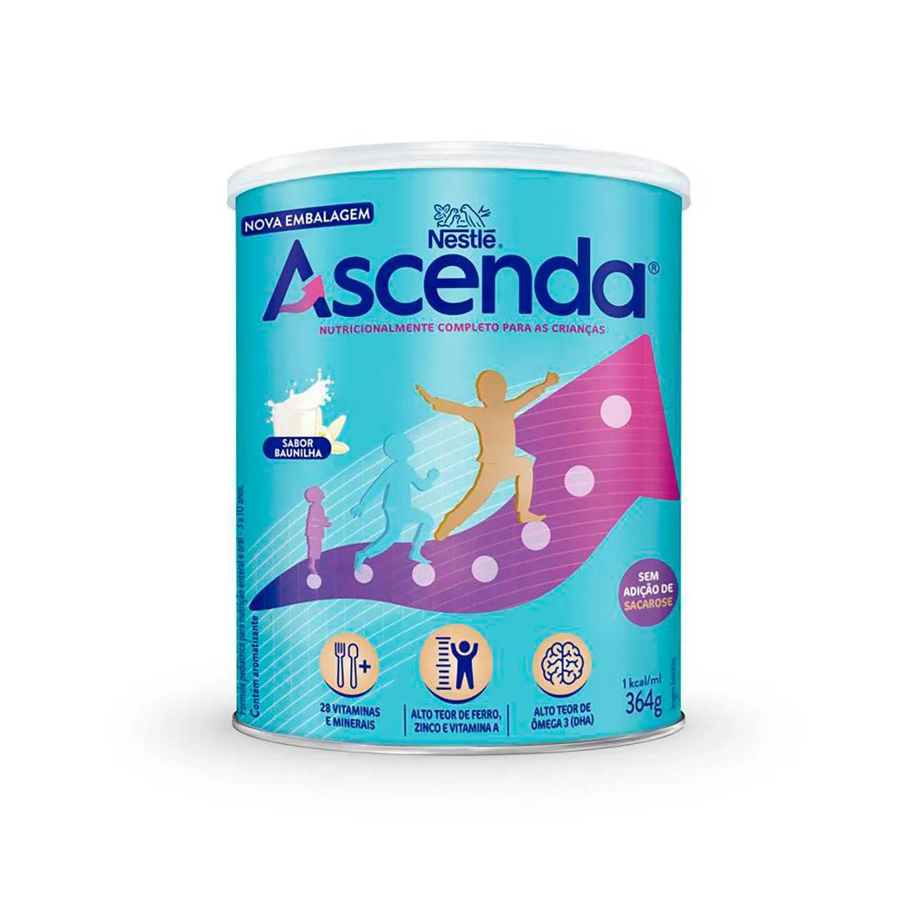 Fórmula Infantil Ascenda Nestlé Baunilha 3 a 10 anos 364g