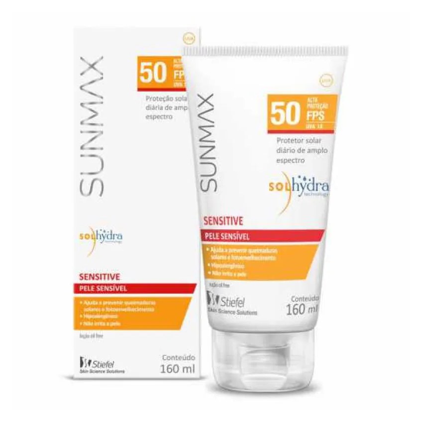 Protetor Solar Sunmax Sensitive Fps 50 Corporal Pele Sensível 160ml