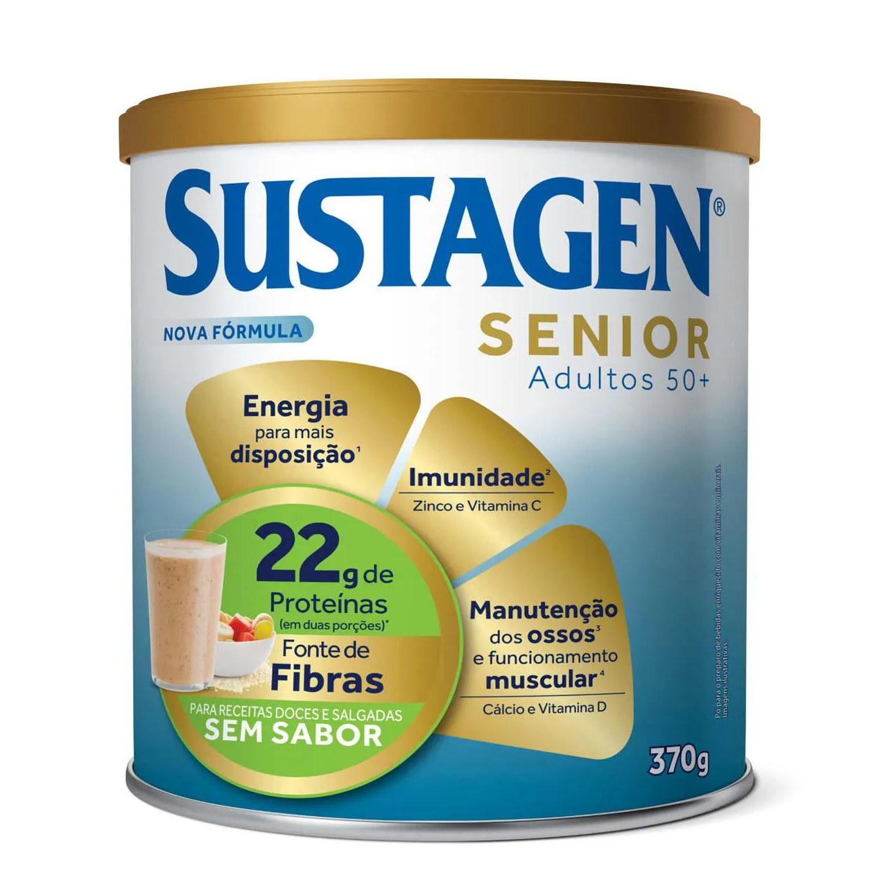 Complemento Alimentar Sustagen Senior Adultos 50+ Sem Sabor 370g