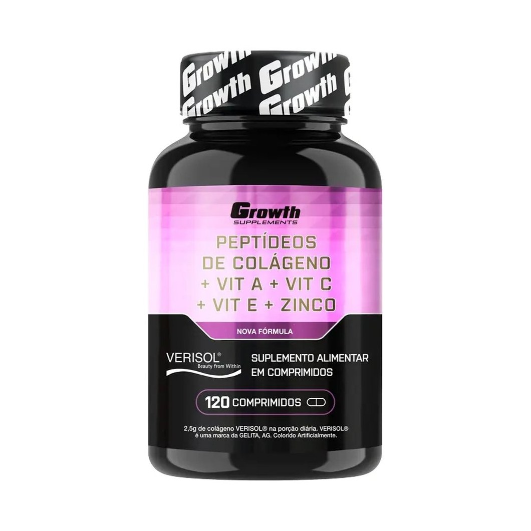 Peptídeos de Colágeno + Vit A + Vit C + Vit E + Zinco 120 comp