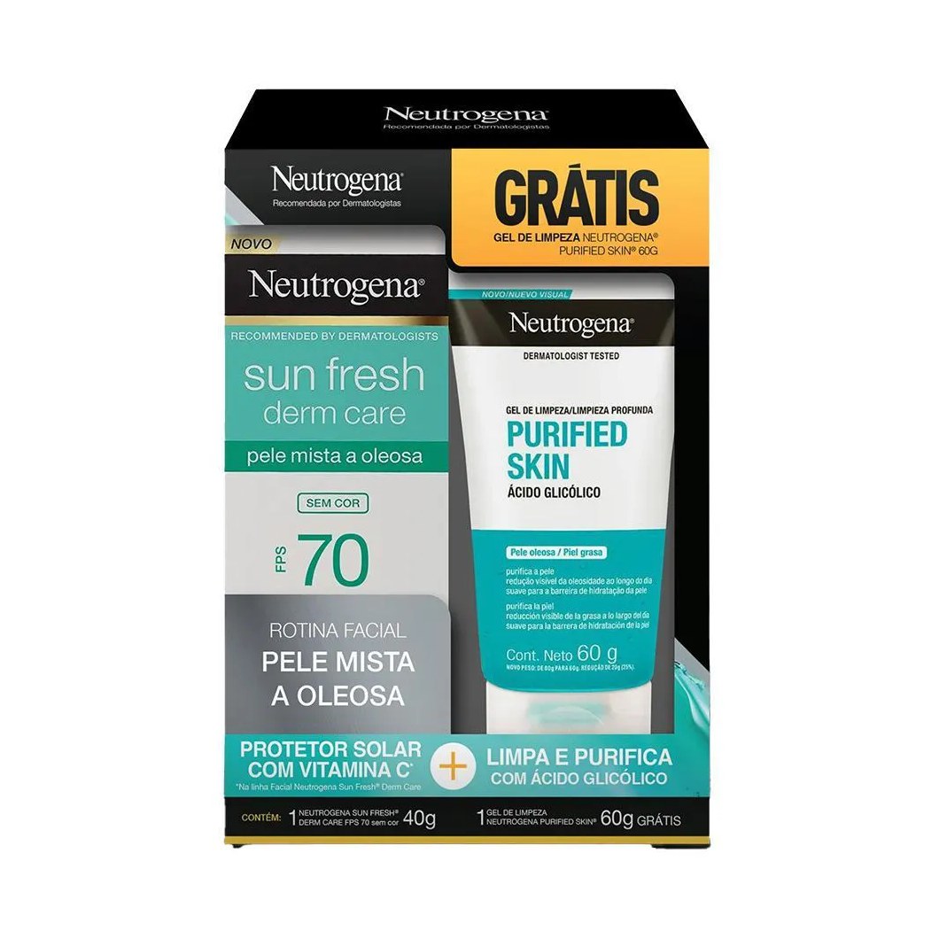 PROMO NEUTROGENA SUN FRESH FACIAL SPF 70 40G + PURIFIED SKIN 60G