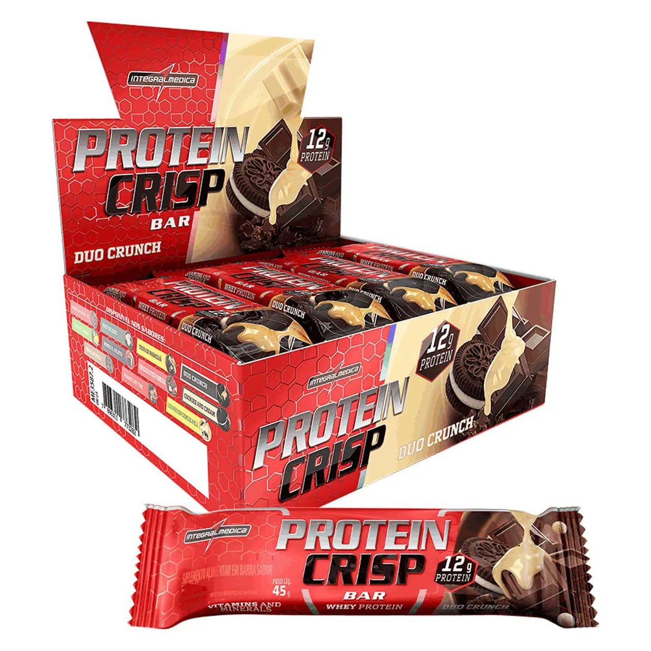 Barra Protein Crisp Bar Caixa Duo Crunch Integralmedica
