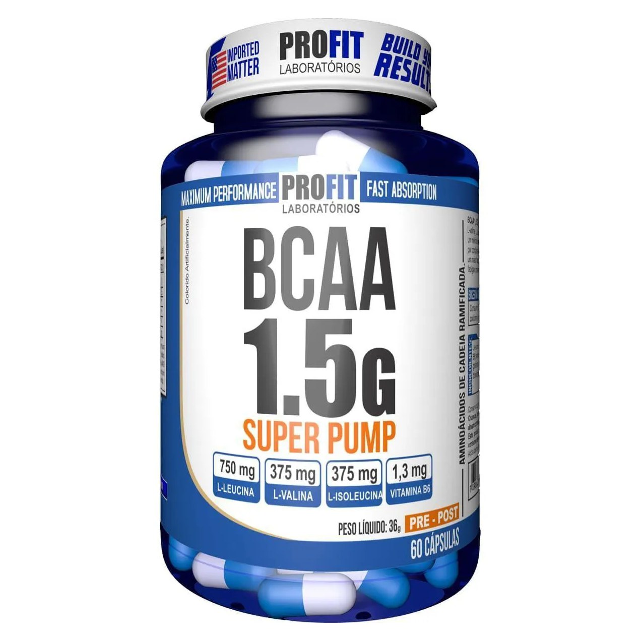 Bcaa Super Pump 1,5G – 60 Cápsulas – Profit