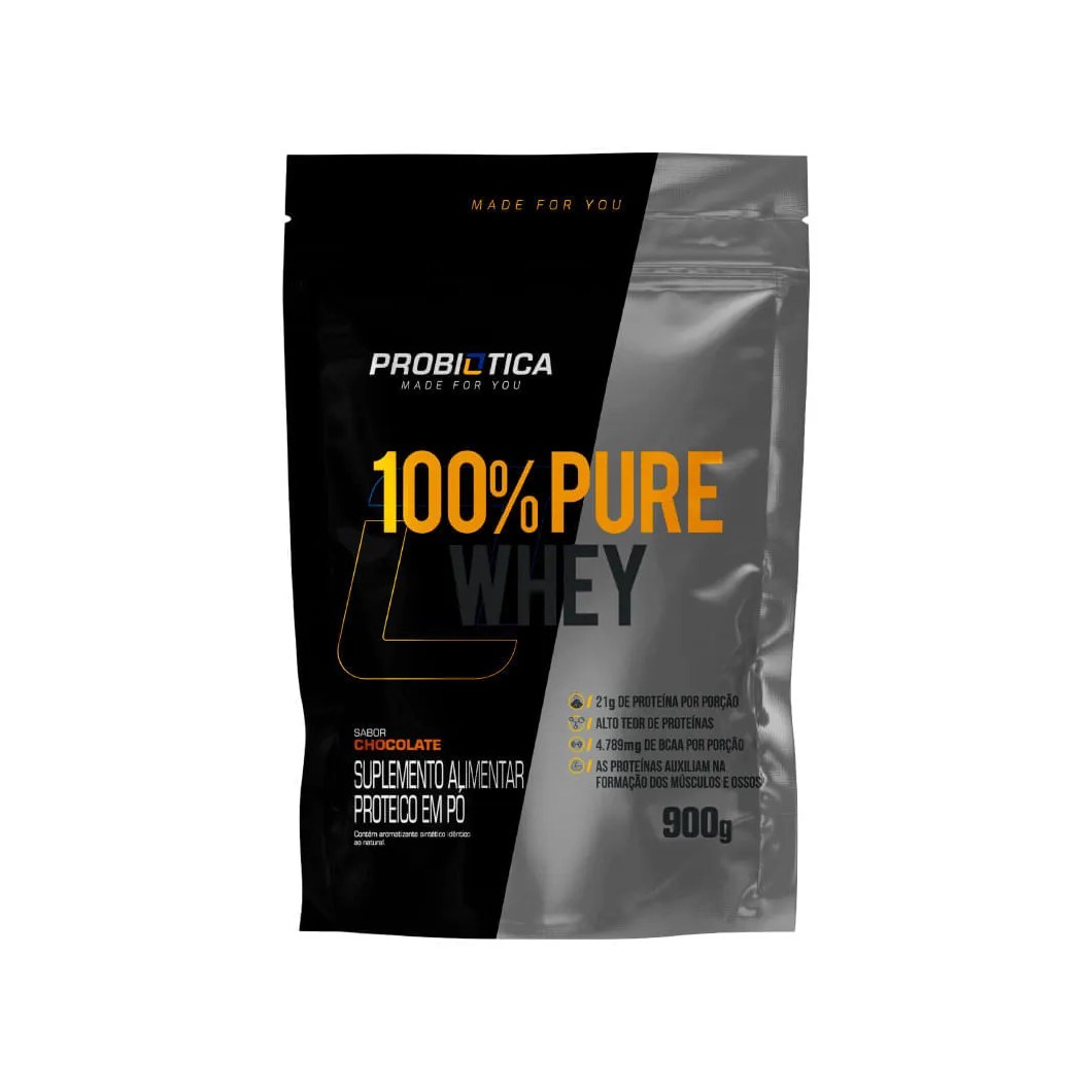 Suplemento Probiotica 100% Pure Whey 900g Chocolate