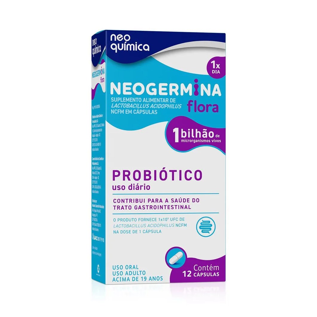 Probiótico Neo Química Neogermina Flora 1 Bilhão 12 Cápsulas