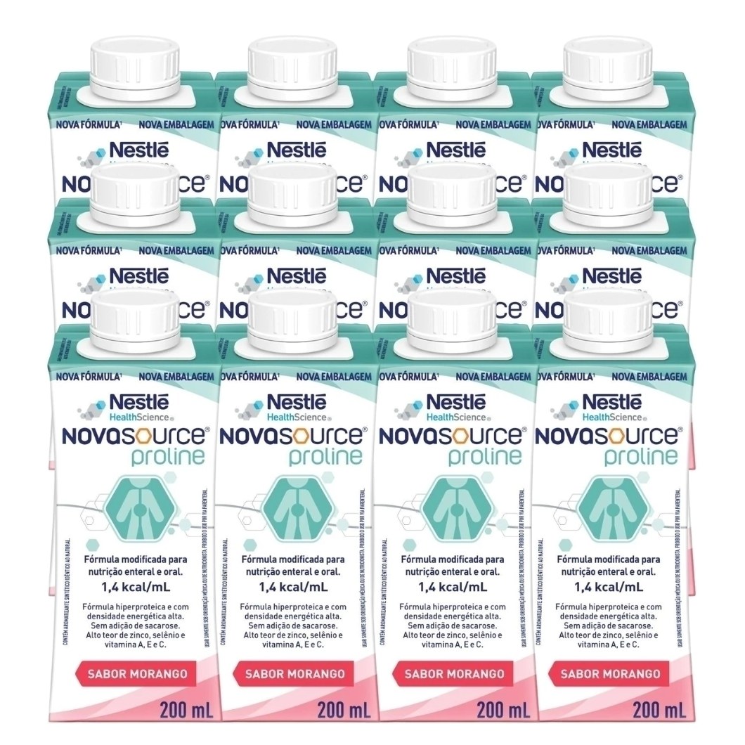 Nutrição Enteral E Oral Novasource Proline Morango 200Ml 12 Unidades