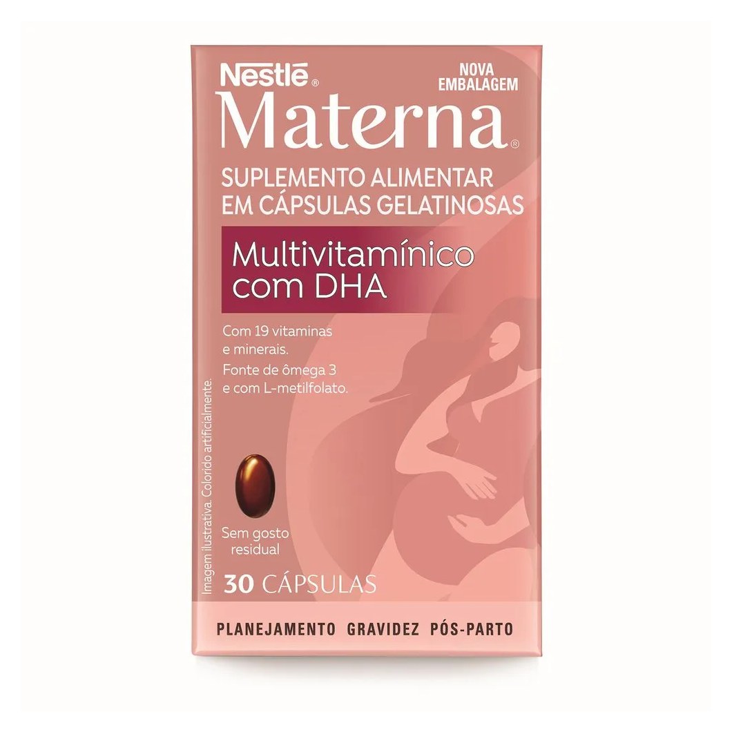 Suplemento Alimentar Em Cápsulas Materna Multivitamínico Com Dha 30 Unidades