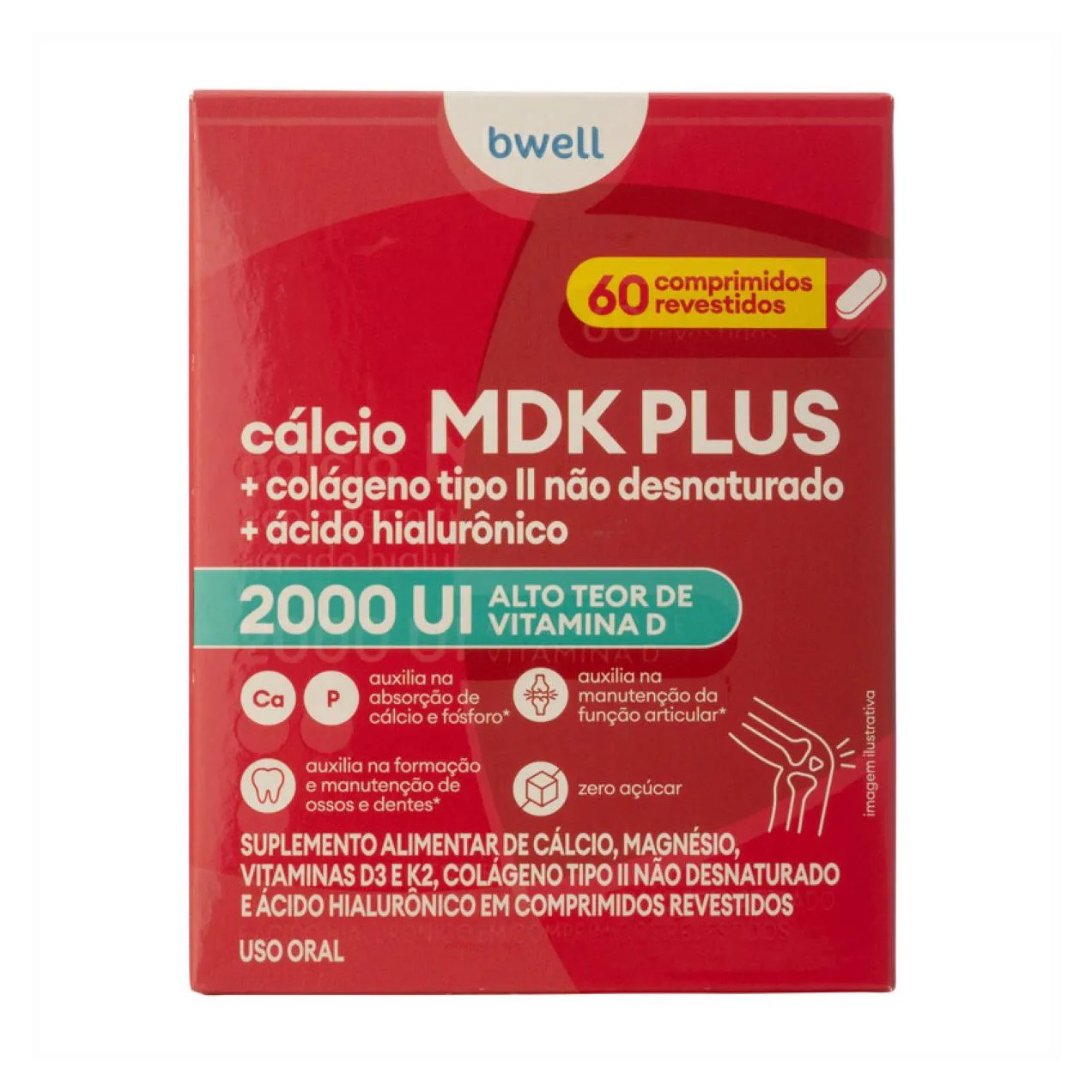 Cálcio MDK Plus bwell 60 Comprimidos