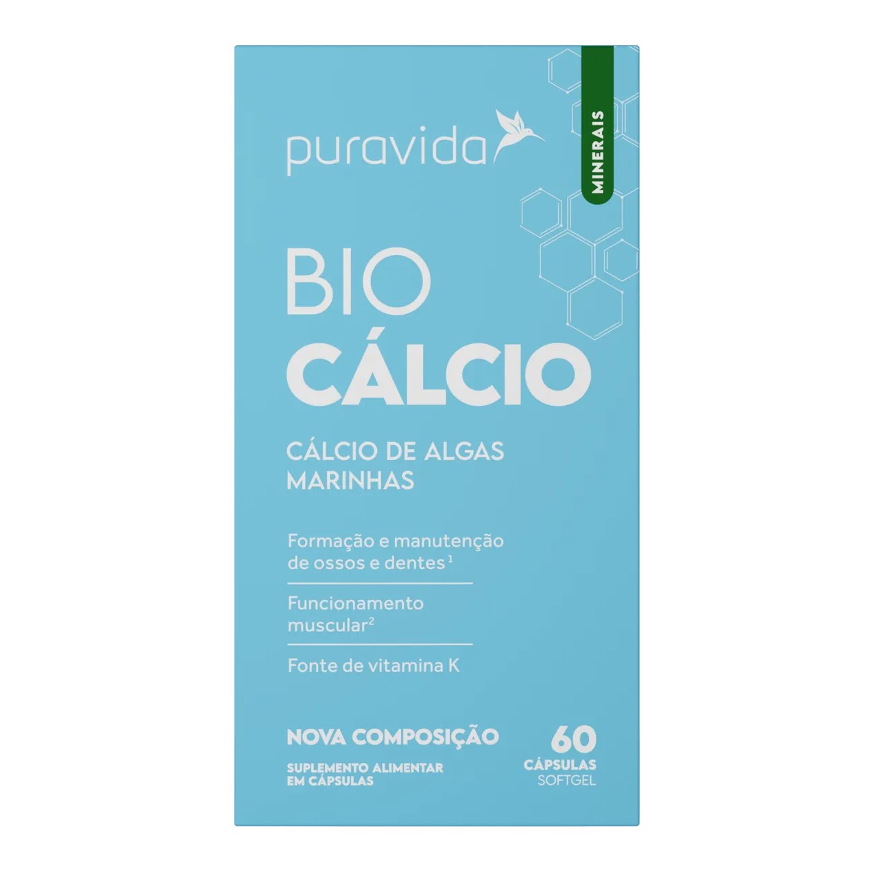Cálcio Puravida Bio 60 cápsulas