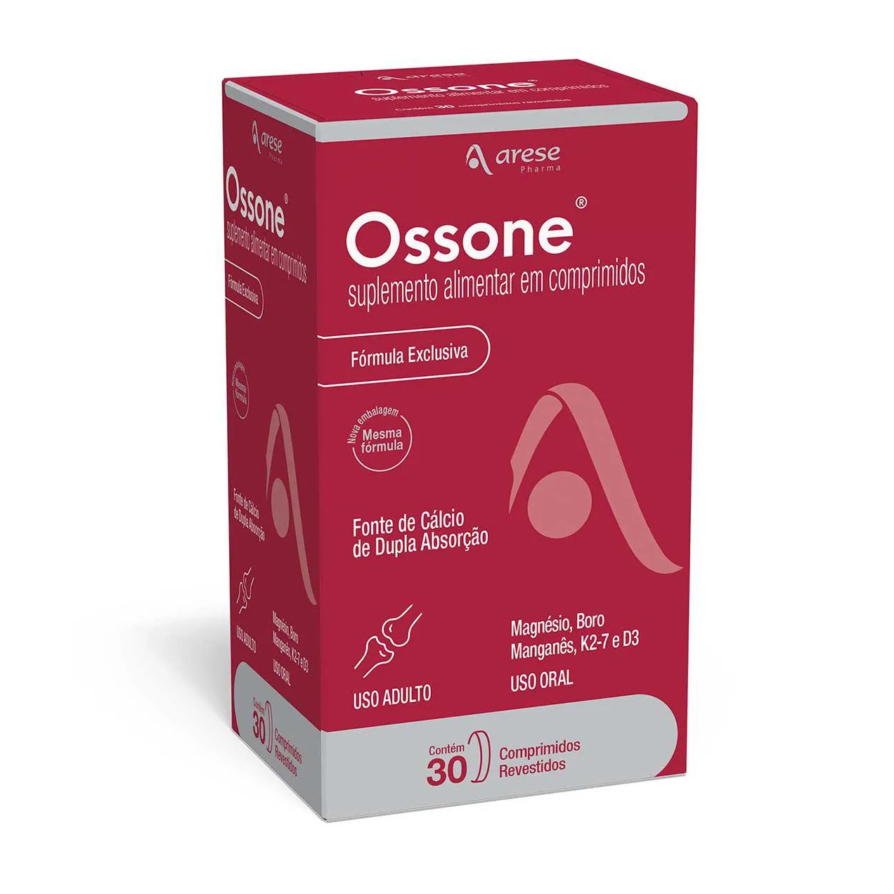 Cálcio + Vitaminas D e K Ossone 30 comprimidos