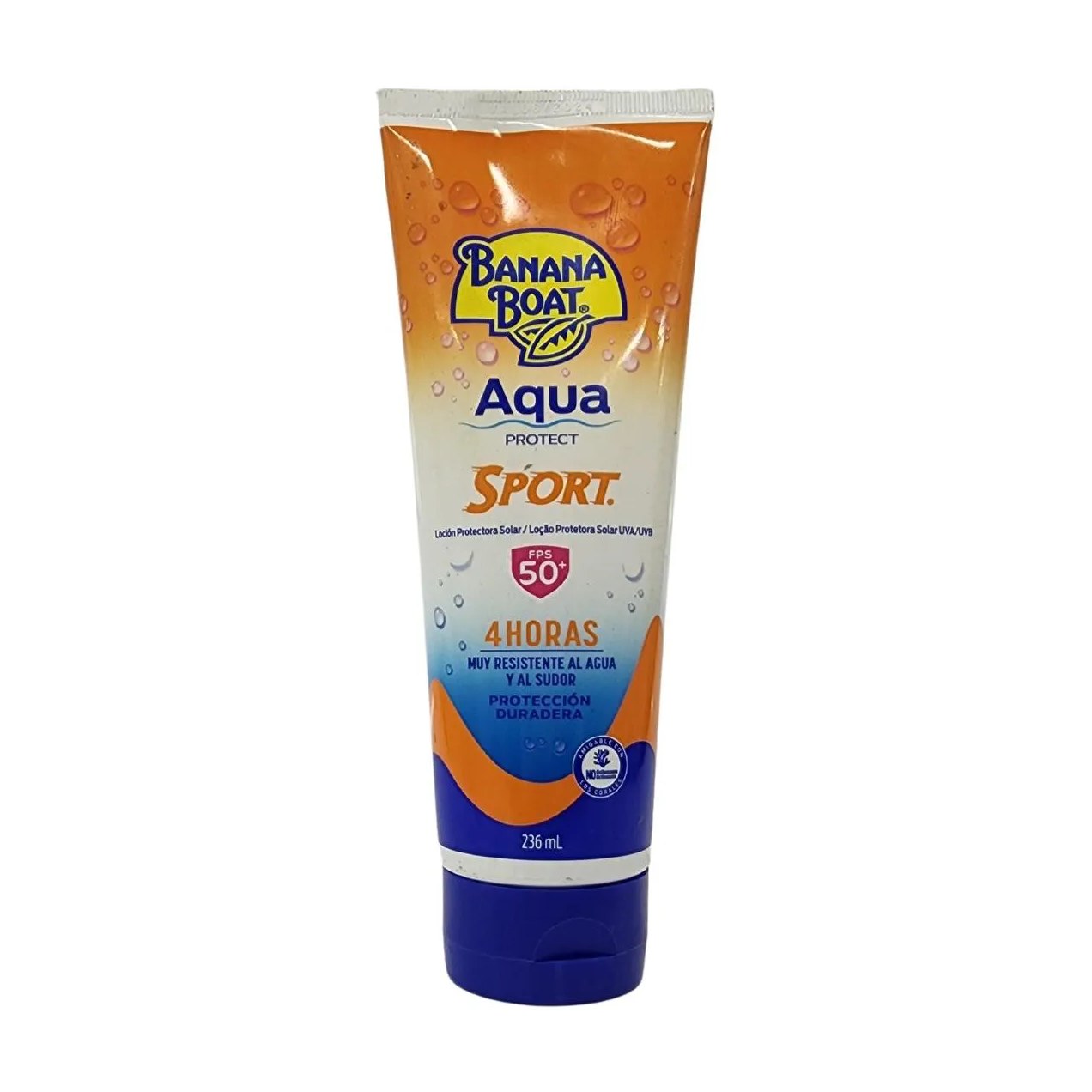 Loção Protetora Solar Uva/Uvb Aqua Protect Sport Fps 50+ Banana Boat 236Ml