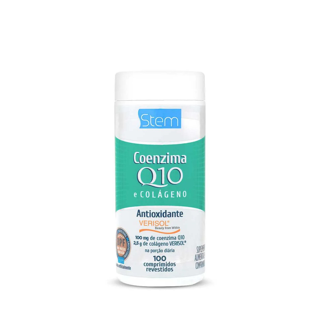 Coenzima Q10 25mg + Colágeno 750mg Stem 100 comprimidos