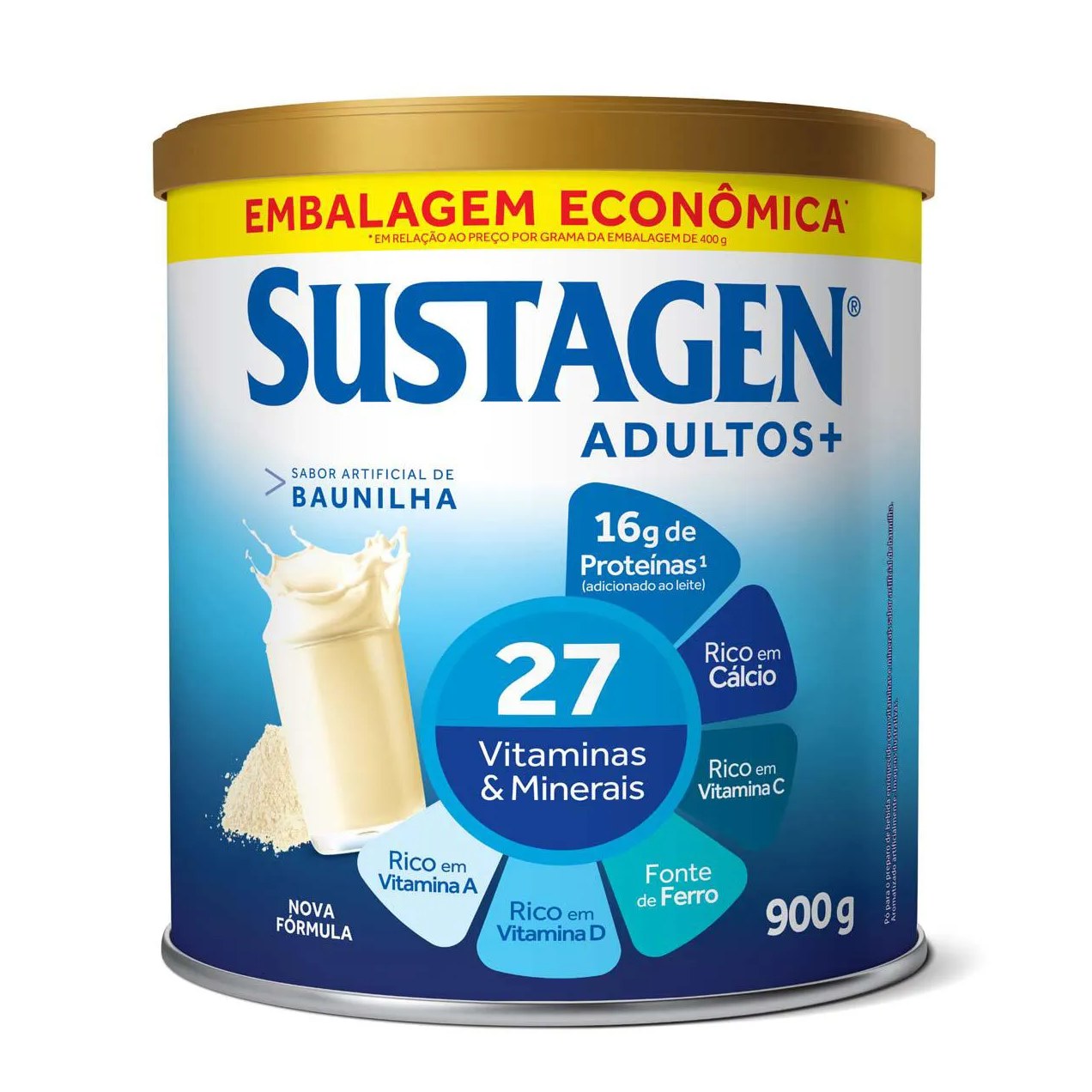 Complemento Alimentar Sustagen Adultos+ Baunilha 900g