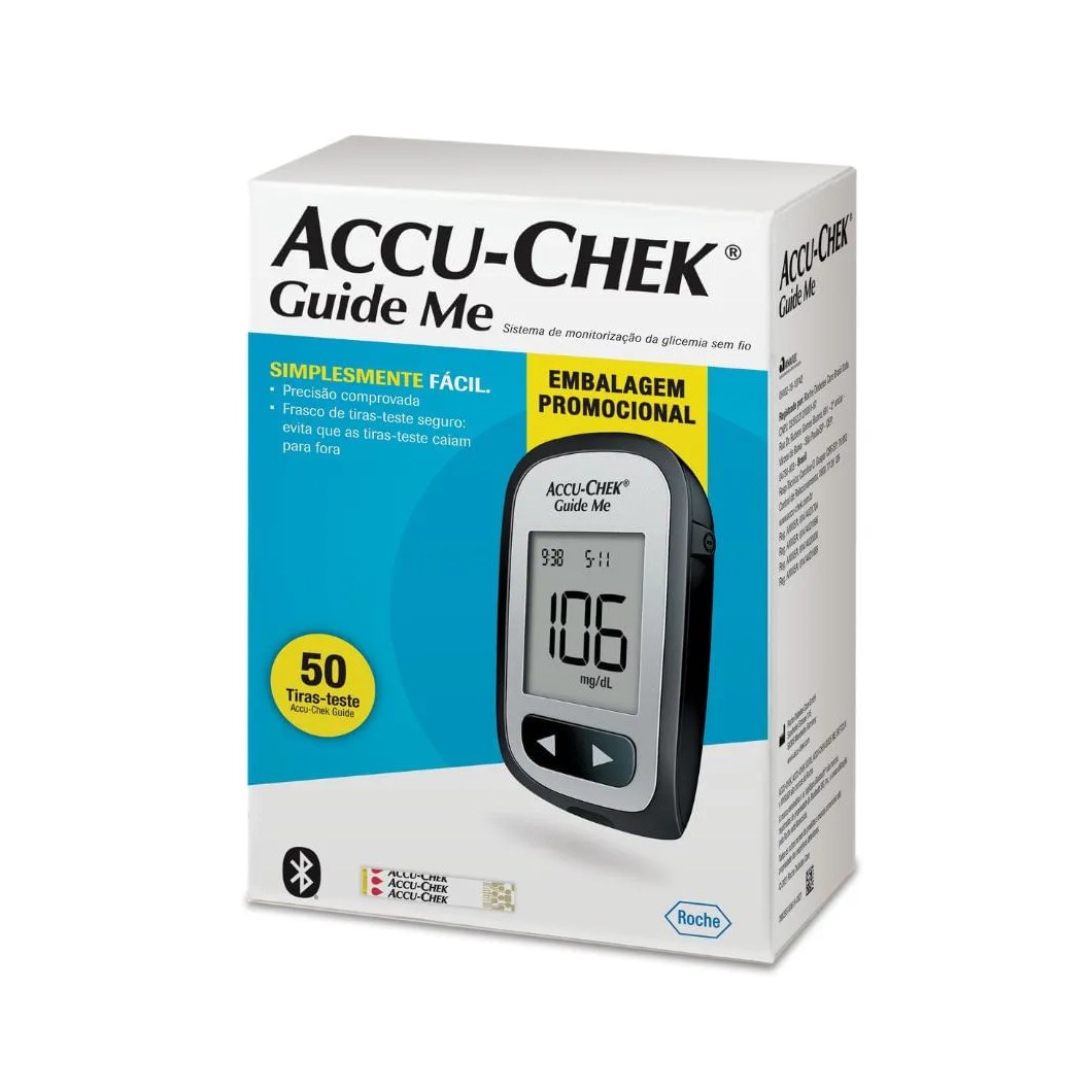 Kit Monitor De Glicemia Accu-chek Guide Me Com 50 Tiras