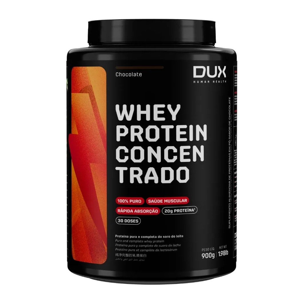 Suplemento Dux Whey Protein Concentrado 900gr Chocolate