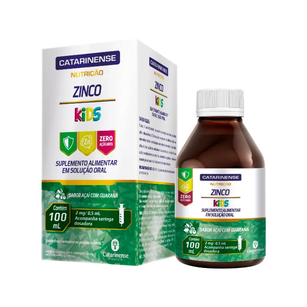 Zinco Kids Catarinense 100ml Solucao Oral 2mg/0,5ml Acai Com Guarana