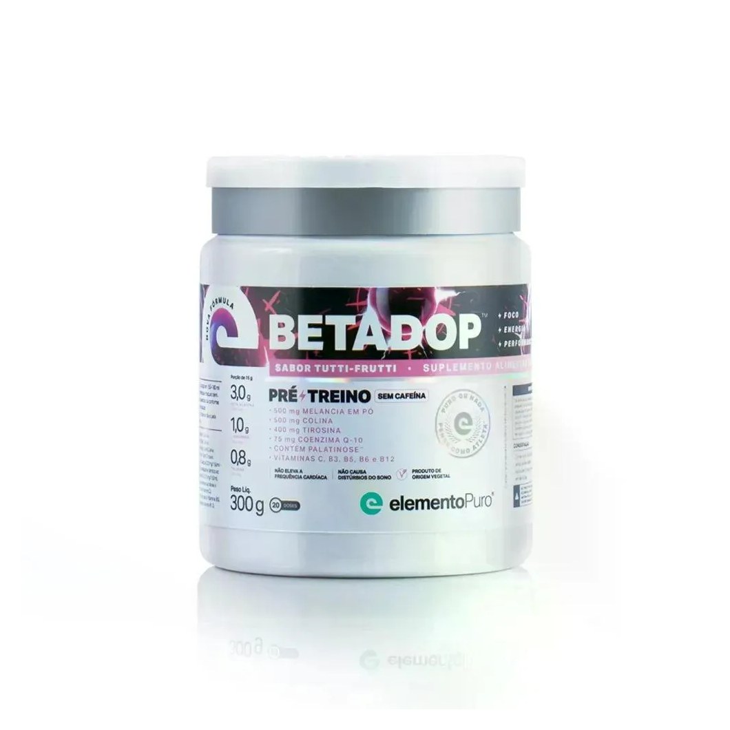Pré-treino Elemento Puro Beta Alanina Betadop Tutti Frutti 300g